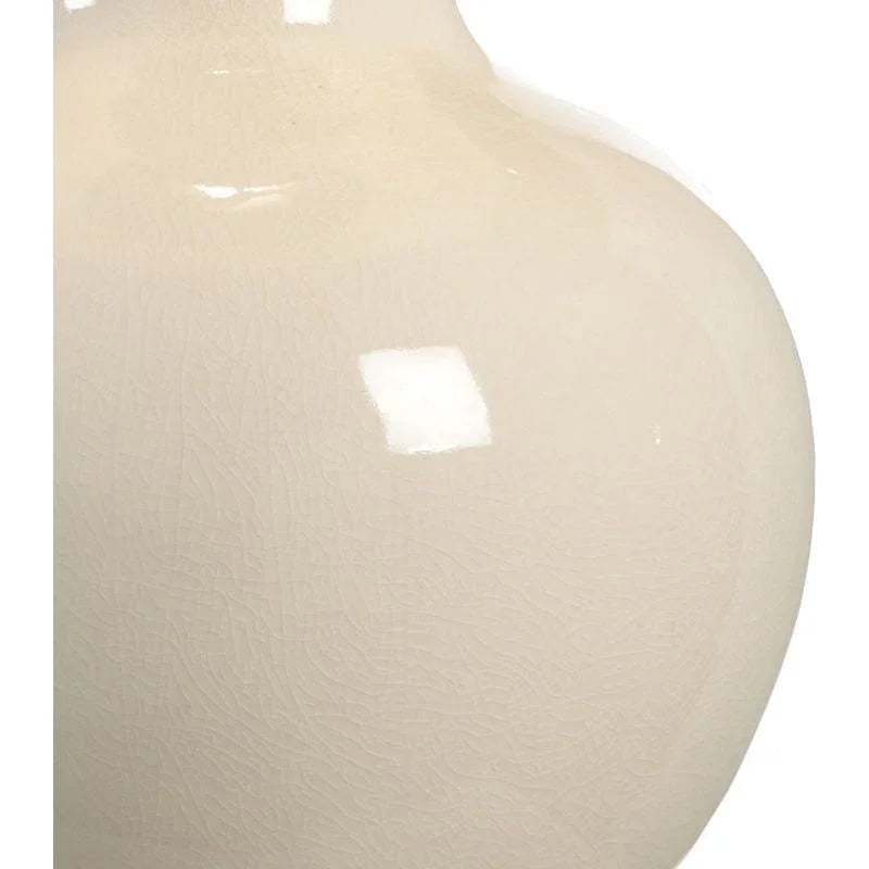 Astor Vase Cream Glazed Ceramic Body Table Lamp - LOOMLAN - Chelsea House - Table Lamps