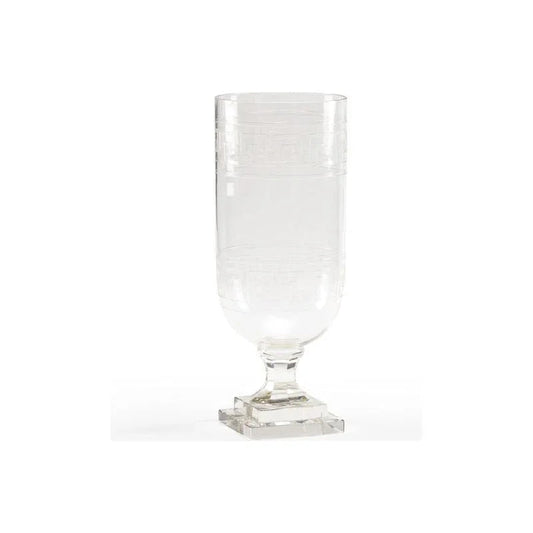 Athena Hurricane Crystal Greek Key Design Candleholder - LOOMLAN - Wildwood - Candle Holders