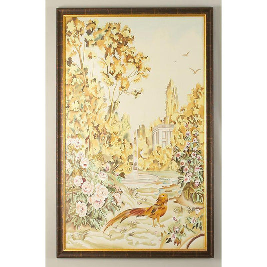 Aubusson Panel Hand Painted Artwork-Framed Wall Art-Chelsea House-Panel A-LOOMLAN