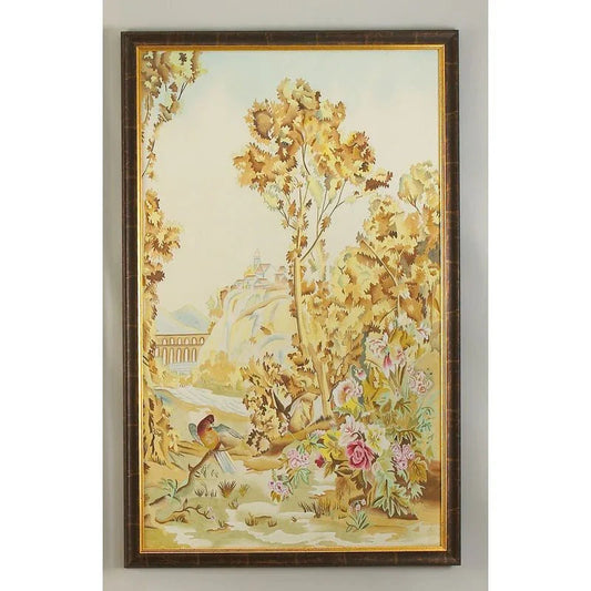 Aubusson Panel Hand Painted Artwork-Framed Wall Art-Chelsea House-Panel B-LOOMLAN