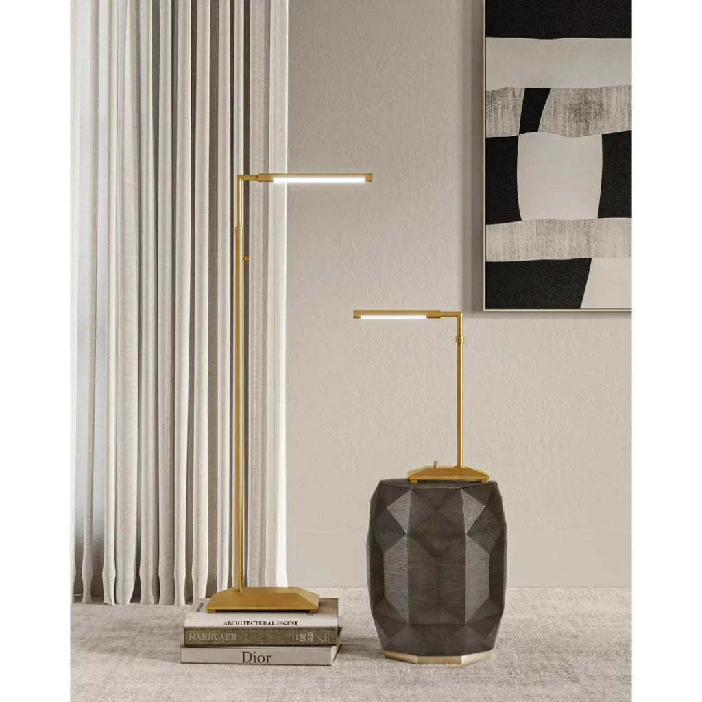 Autrand Metal amd Acrylic Gold Desk Lamp - LOOMLAN - Currey & Co - Table Lamps