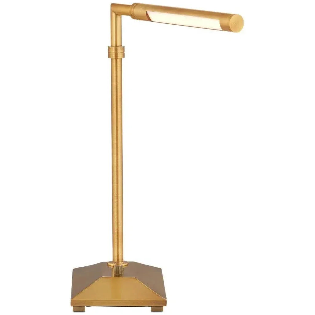 Autrand Metal amd Acrylic Gold Desk Lamp - LOOMLAN - Currey & Co - Table Lamps