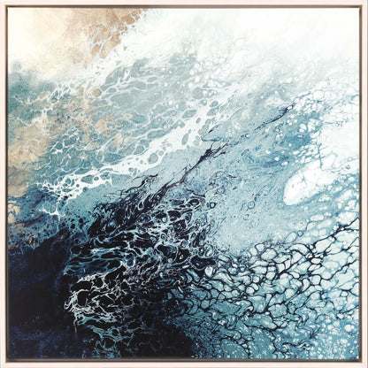 Aveta Wood Frame Blue Canvas Art