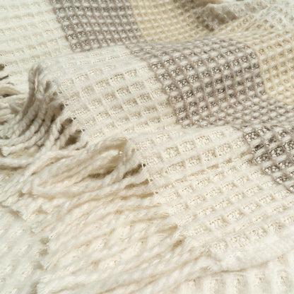 Bandi Brown & Cream Cotton-Blend Throw Blanket 50"x60 -- Brown, Cream