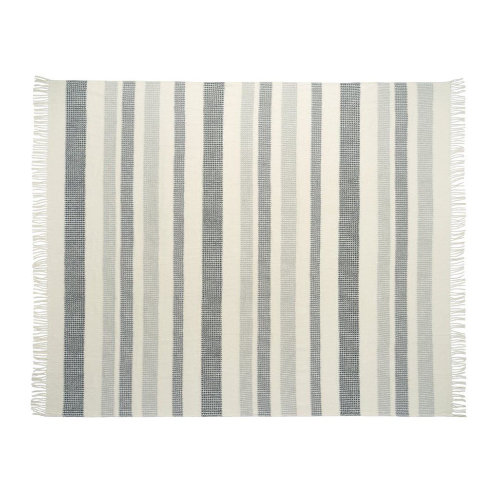 Venecia Cream & Grey Cotton-Blend Throw Blanket 50"x60