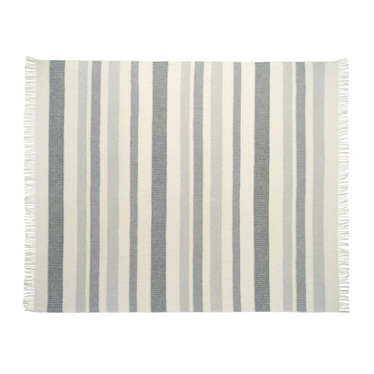 Venecia Cream & Grey Cotton-Blend Throw Blanket 50"x60