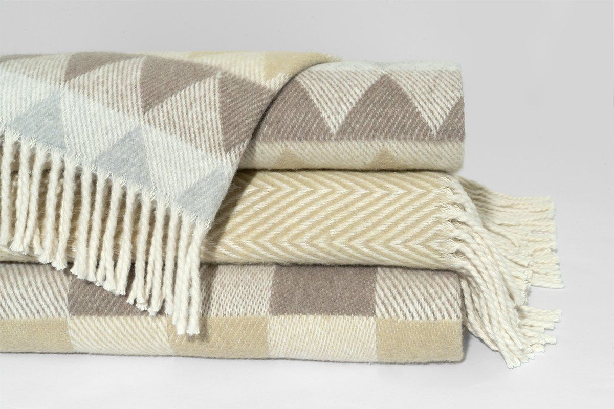 Nuria Brown & Cream Cotton-Blend Throw Blanket 50"x60 -- Brown, Cream