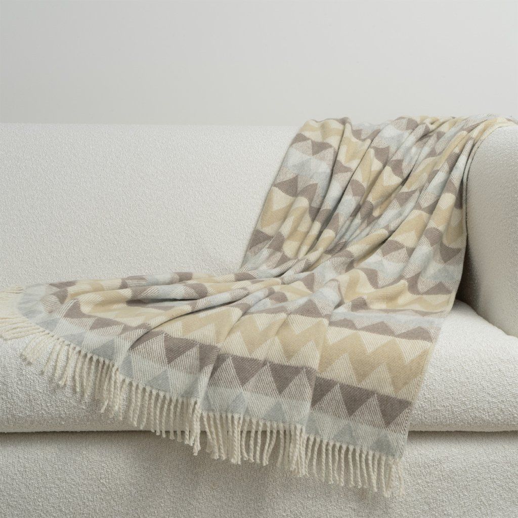 Nuria Brown & Cream Cotton-Blend Throw Blanket 50"x60 -- Brown, Cream