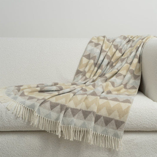 Nuria Brown & Cream Cotton-Blend Throw Blanket 50"x60 -- Brown, Cream