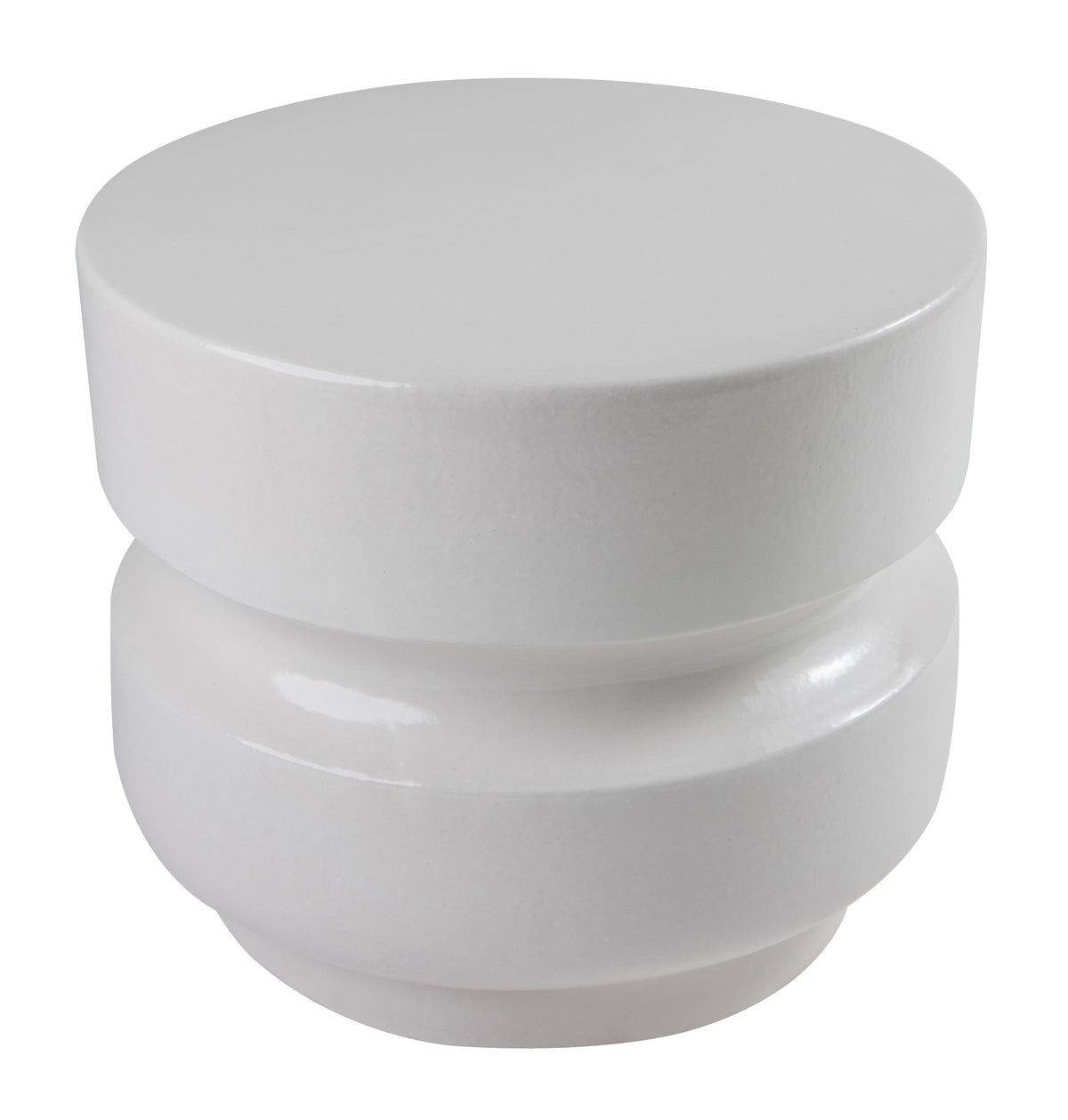 Seasonal Living Balance Garden Stool 18" - White Outdoor End Table