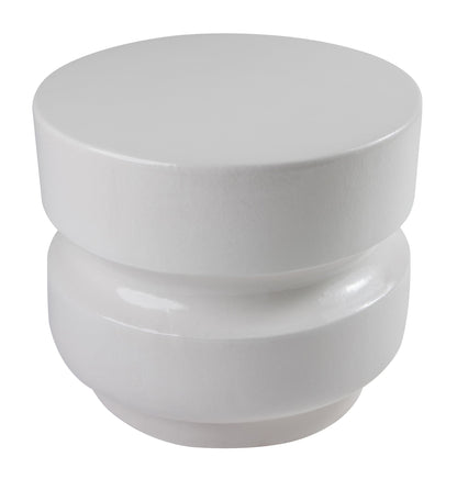 Seasonal Living Balance Garden Stool 18" - White Outdoor End Table
