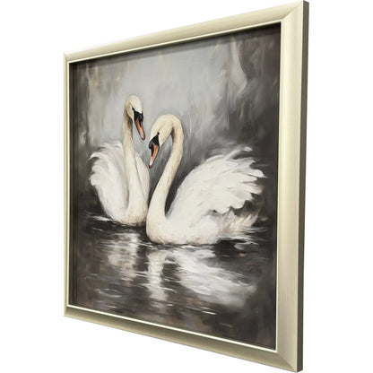 Ballet of the Swans I Black Canvas Art