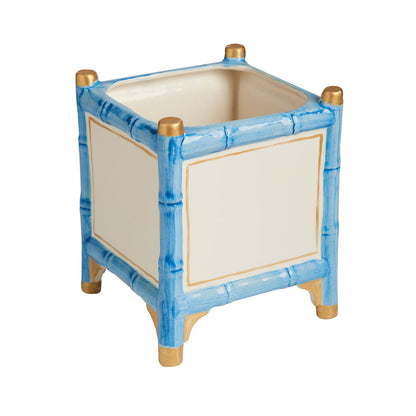 Bamboo Pattern Ceramic Cachepot 2PC