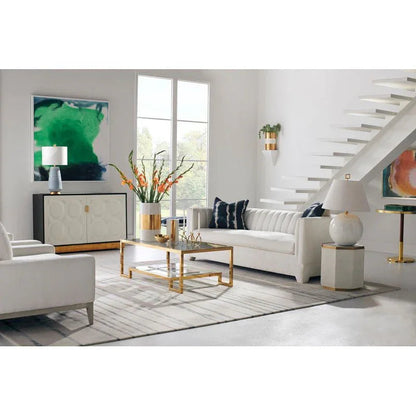 Banded Ceramic White Vase - LOOMLAN - Chelsea House - Vases & Jars