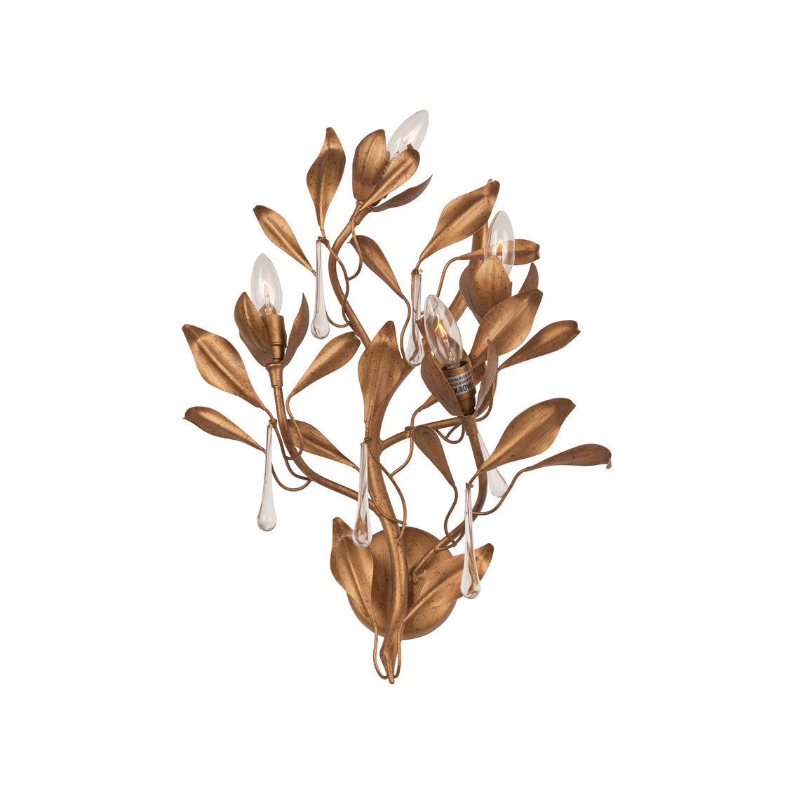 Bay Laurel Handcrafted Golden Wall Sconce