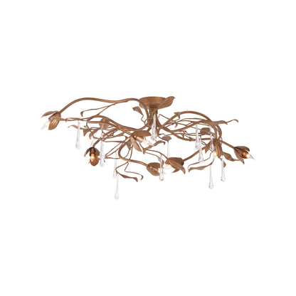 Bay Laurel Leaf Iron Flush Mount-Flush Mounts-Chelsea House-LOOMLAN