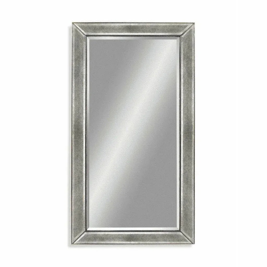 Beaded 48" Rectangle Silver Leaf Wall Mirror - LOOMLAN - Bassett Mirror - Wall Mirrors