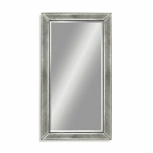 Beaded 48" Rectangle Silver Leaf Wall Mirror - LOOMLAN - Bassett Mirror - Wall Mirrors