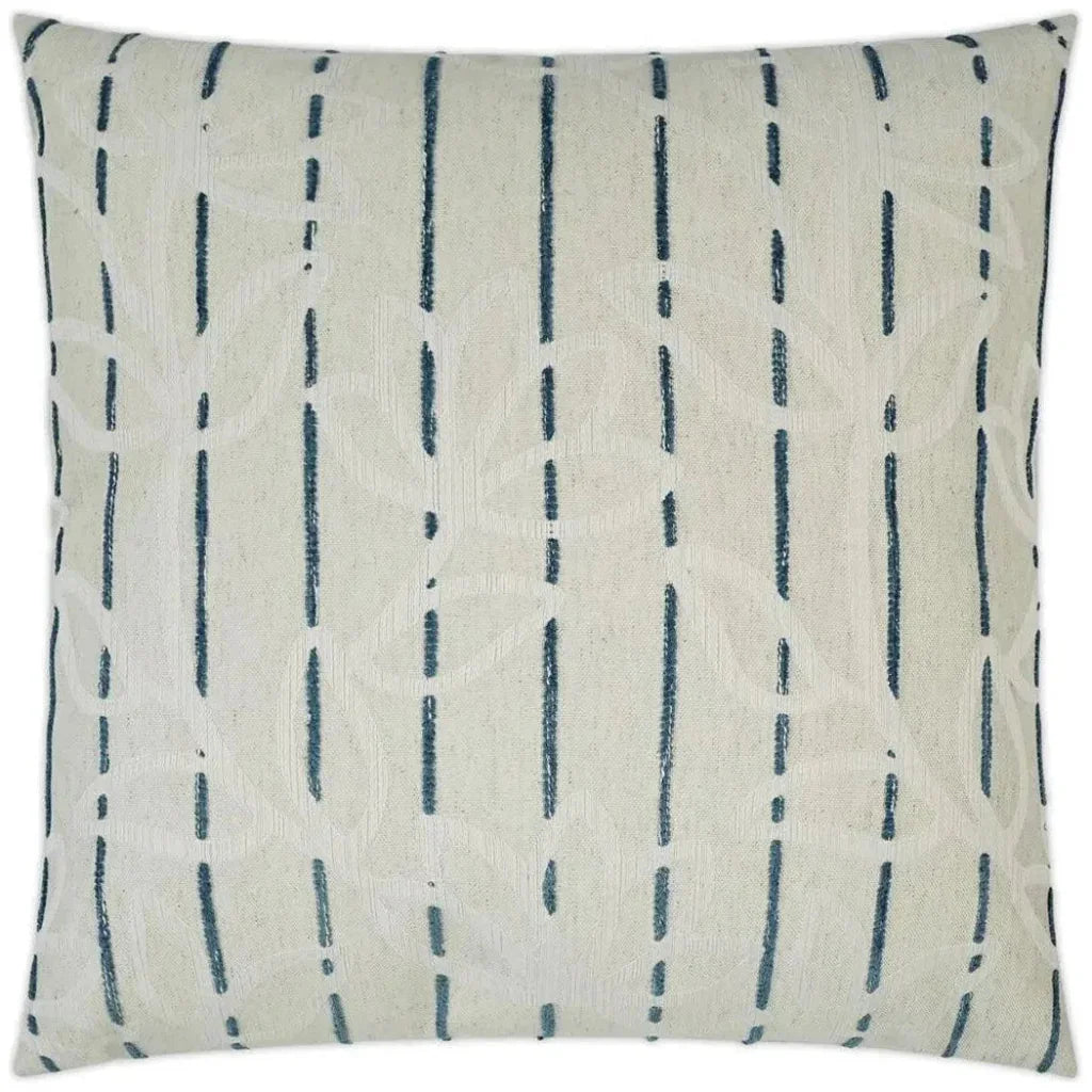 Becca Floral Stripes Blue Large Throw Pillow Insert - LOOMLAN - D.V. Kap - Throw Pillows