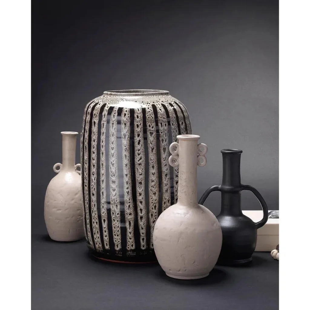 Beige Ceramic Barnaby Vase - LOOMLAN - Jamie Young - Vases & Jars