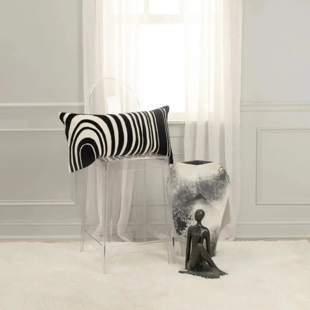 Bella Abstract lInes Large Lumbar Pillow Insert - LOOMLAN - LOOMLAN - Throw Pillows