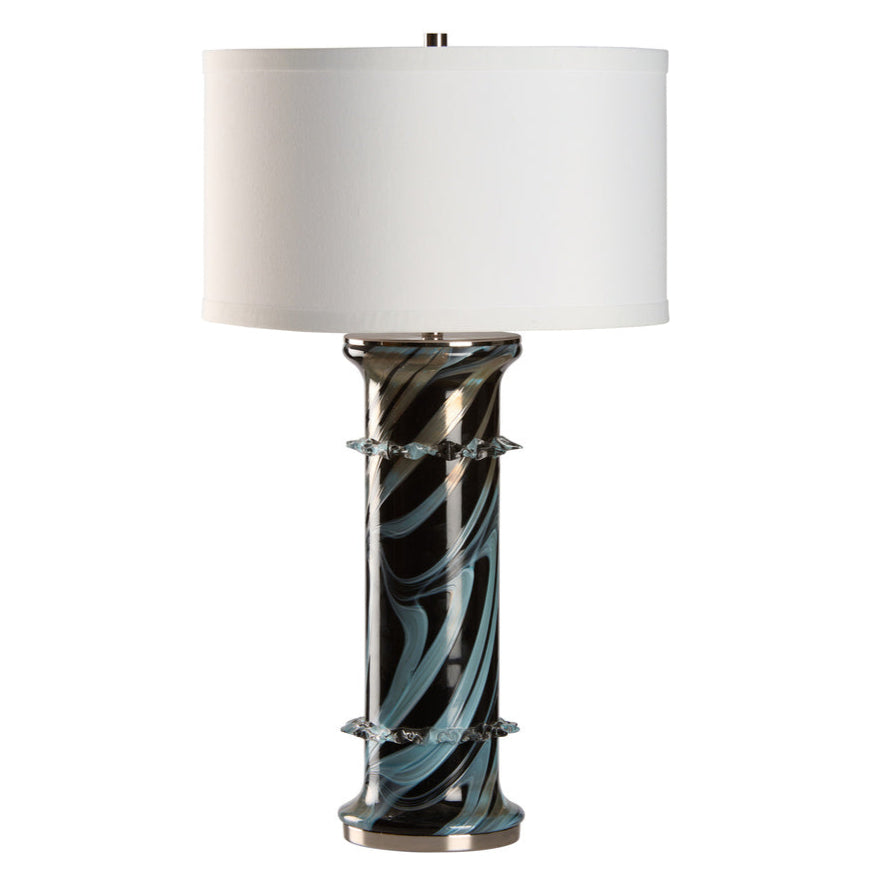 Belluci Italian Glass Black Table Lamp