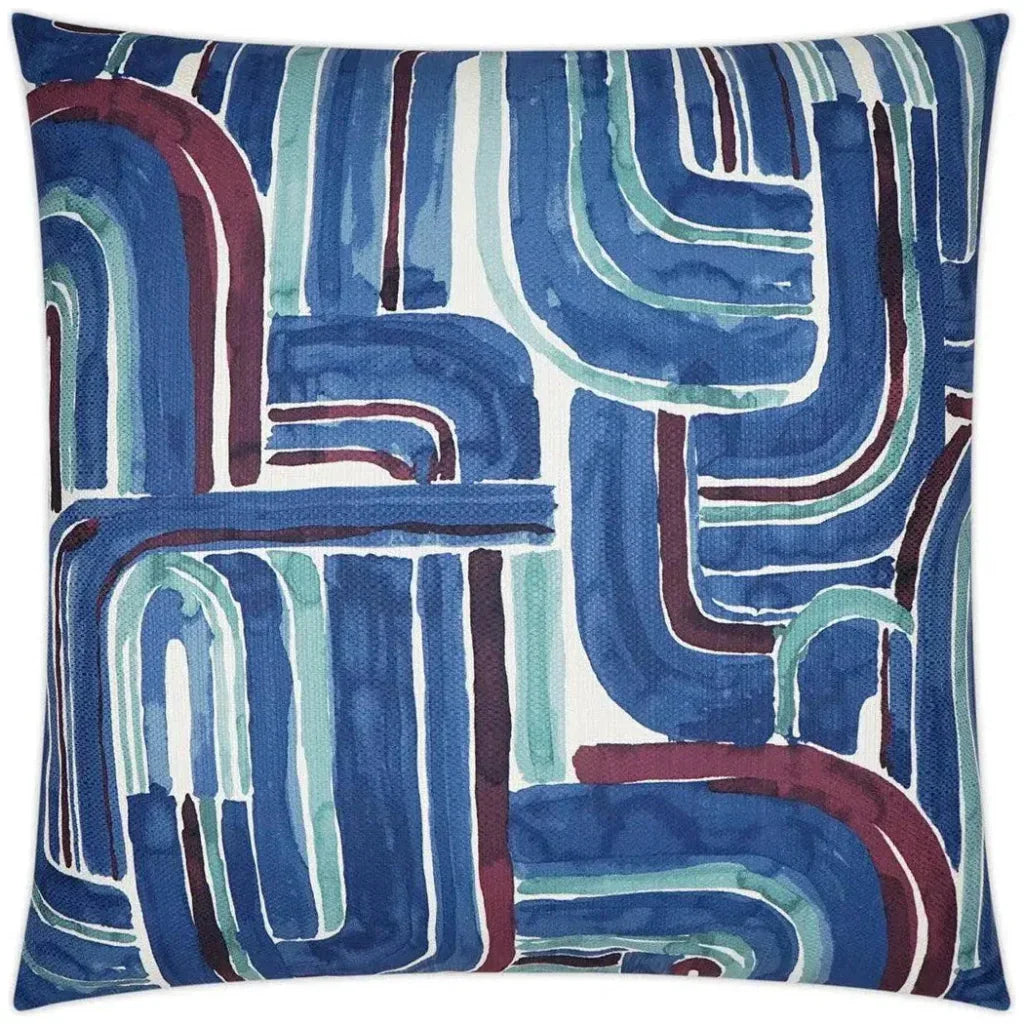 Bender Navy Abstract Blue Large Throw Pillow Insert - LOOMLAN - D.V. Kap - Throw Pillows