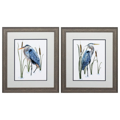 Beside The Lake Blue Canvas Art 2PC