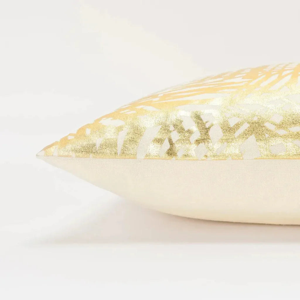 Beta Metallic Gold Lumbar Pillow With Insert - LOOMLAN - LOOMLAN - Throw Pillows