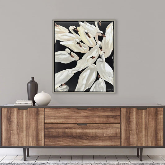 Bevy Deep Black Canvas Art