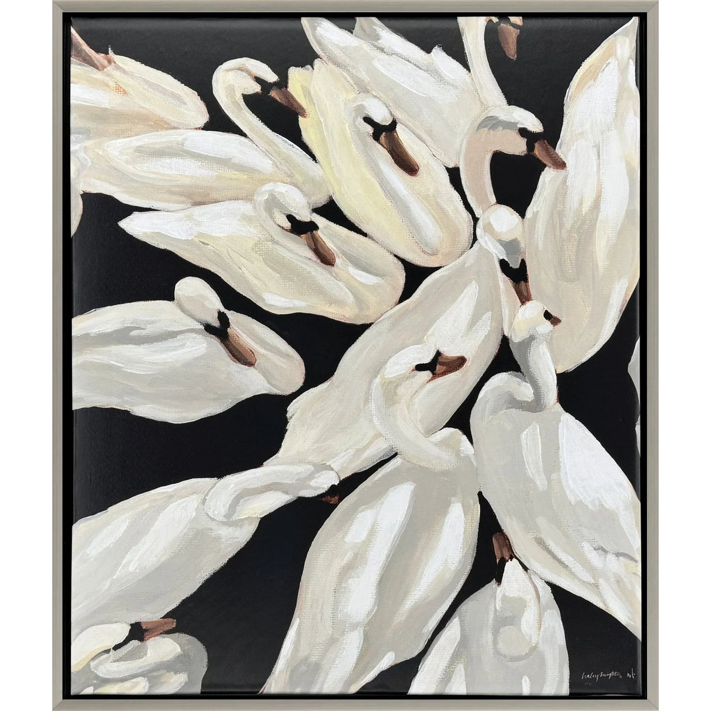 Bevy Deep Black Canvas Art