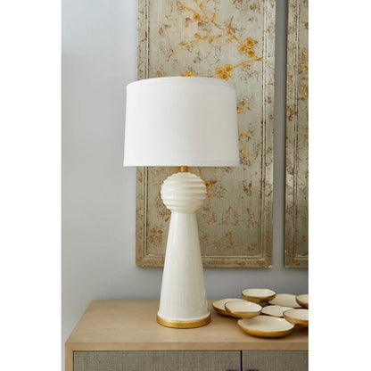 Bianco Italian - Made Ceramic Ball Body Table Lamp - LOOMLAN - Chelsea House - Table Lamps
