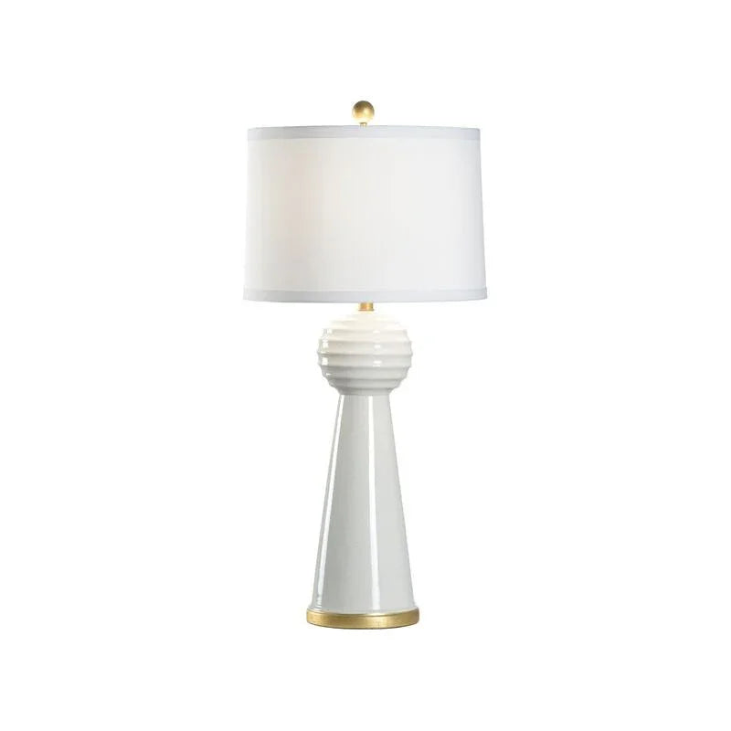 Bianco Italian - Made Ceramic Ball Body Table Lamp - LOOMLAN - Chelsea House - Table Lamps