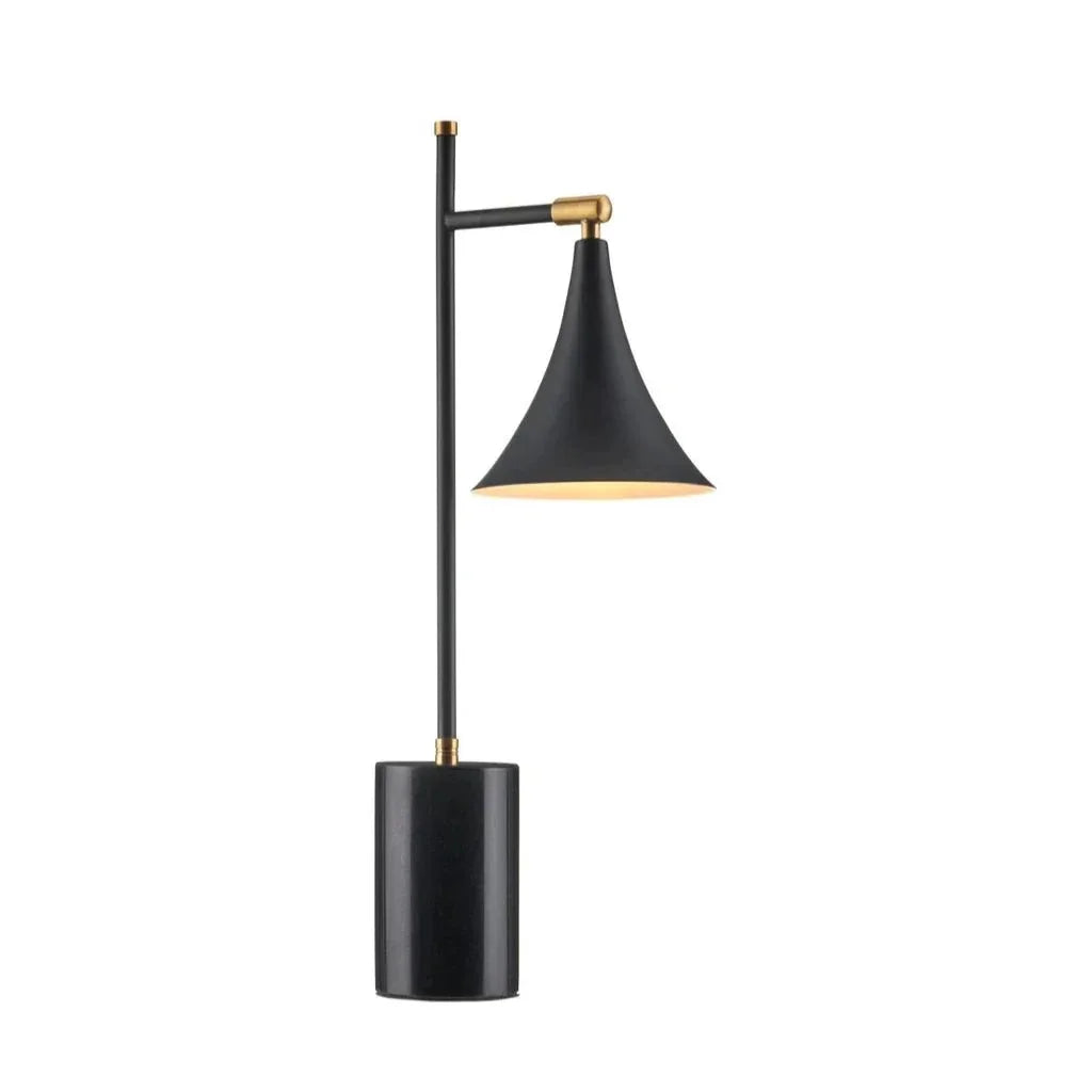 Bibliophile Black Marble Table Lamp - LOOMLAN - Currey & Co - Table Lamps