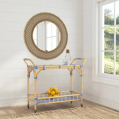 Biedel Wicker Brown Wall Mirror - LOOMLAN - Bassett Mirror - Wall Mirrors