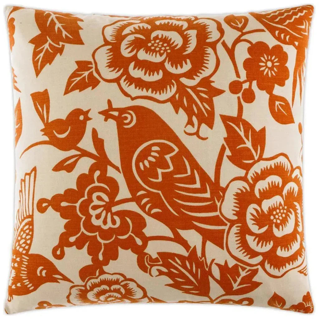 Billybird Tangerine Red Throw Pillow Insert - LOOMLAN - D.V. Kap - Throw Pillows
