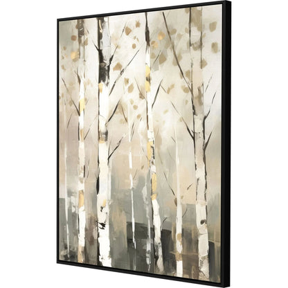 Birch Silhouette Beige Canvas Art