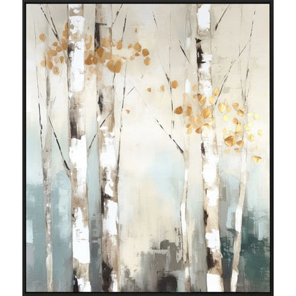 Birch Silhouette Beige Canvas Art