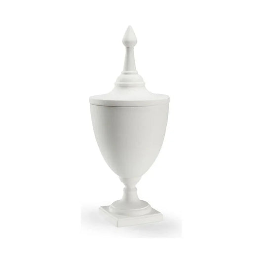 Bisque White Ceramic Urn - LOOMLAN - Chelsea House - Vases & Jars