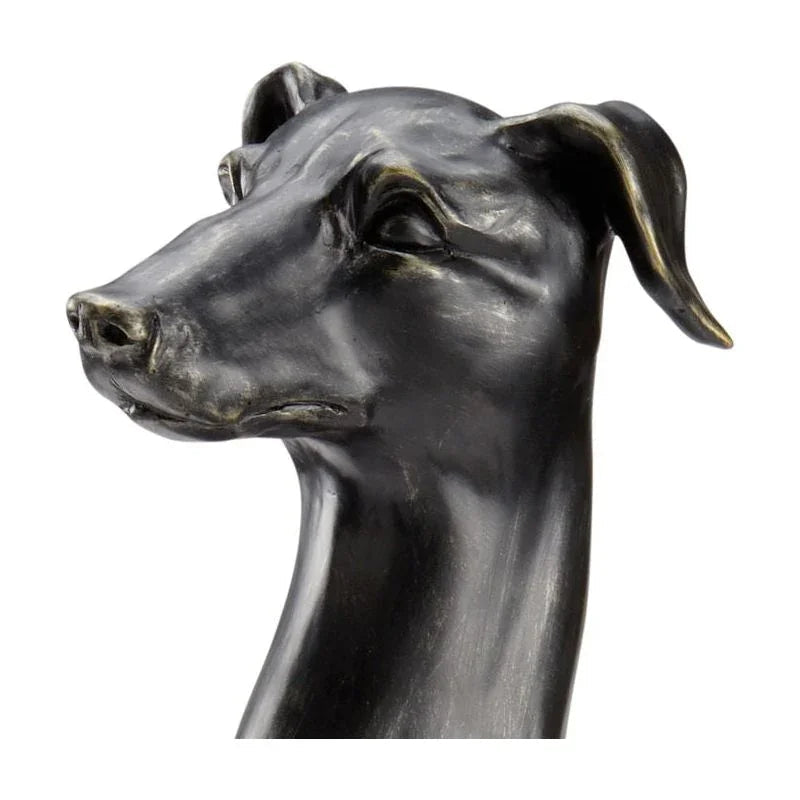 Black Composite Made Greyhound Sculpture - LOOMLAN - Chelsea House - Statues & Sculptures