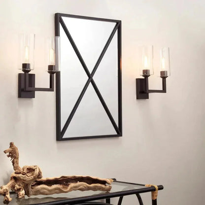 Black Iron Xander Grid Wall Mirror - LOOMLAN - Jamie Young - Wall Mirrors