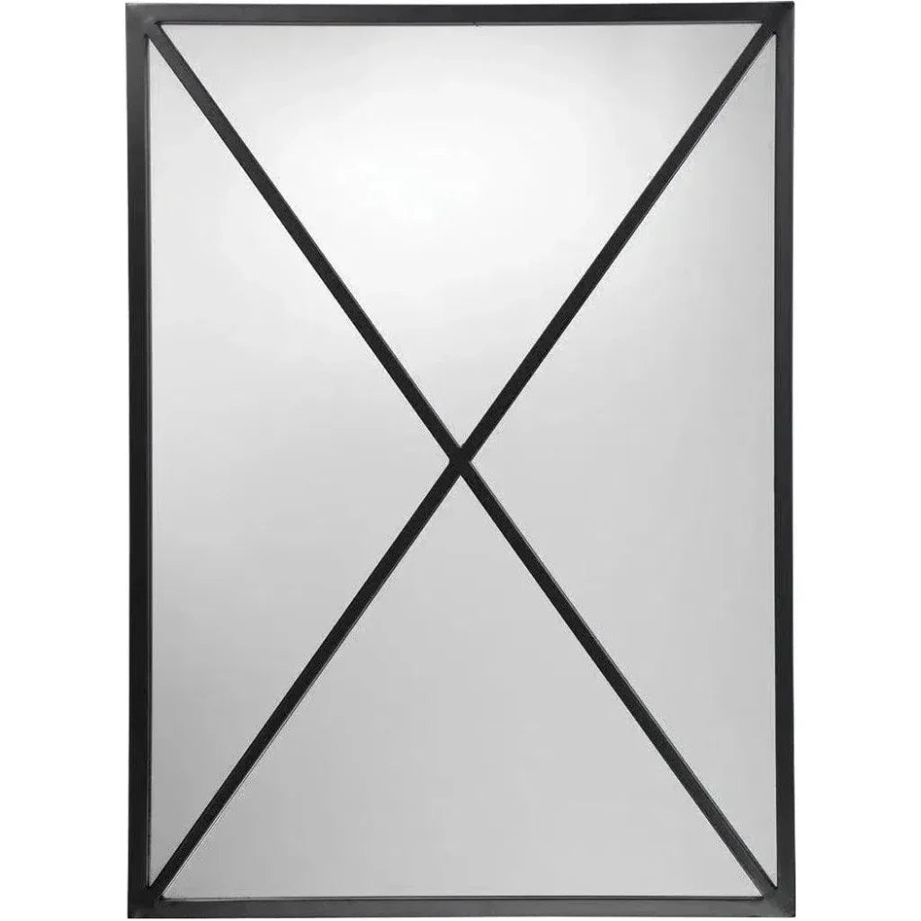 Black Iron Xander Grid Wall Mirror - LOOMLAN - Jamie Young - Wall Mirrors