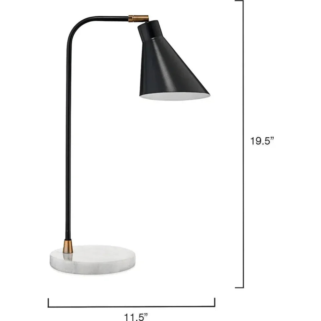 Black Marble Iron Chronicle Task Lamp - LOOMLAN - Jamie Young - Table Lamps