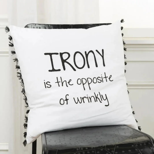 Black Saba Words Fun Decorative Throw Pillows Dawn Fill - LOOMLAN - LOOMLAN - Throw Pillows