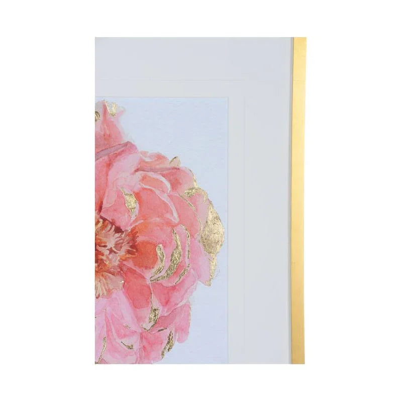 Blossomed Peony Golden Framed Artwork-Framed Wall Art-Chelsea House-LOOMLAN