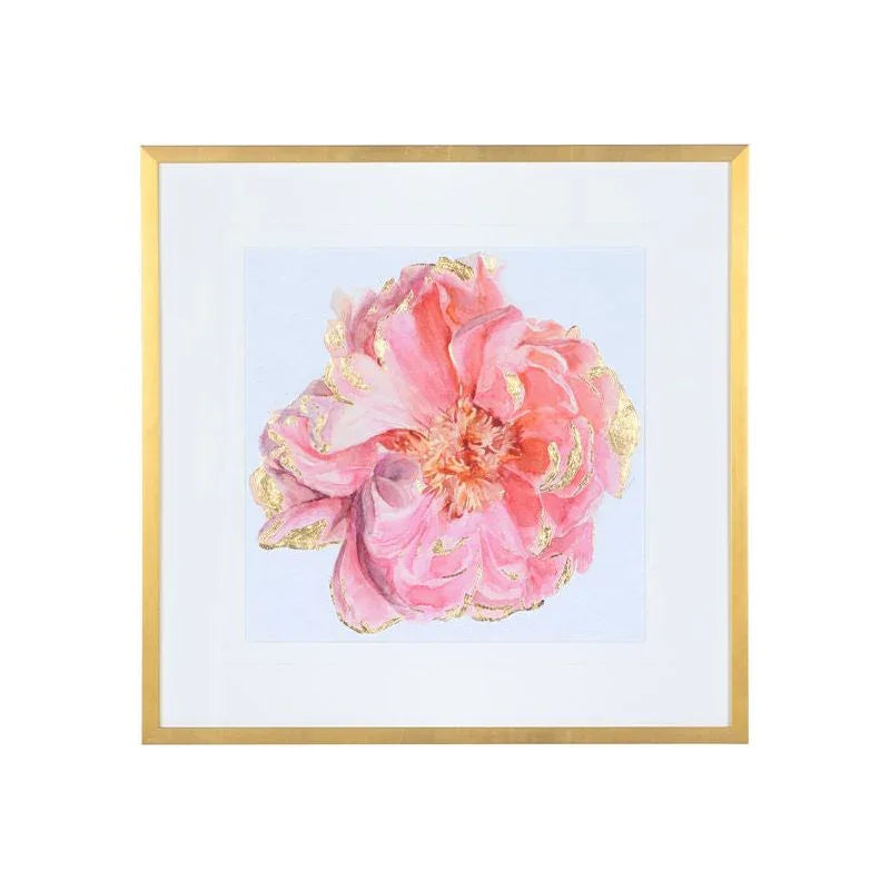 Blossomed Peony Golden Framed Artwork-Framed Wall Art-Chelsea House-Peony I-LOOMLAN