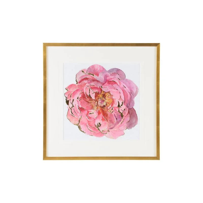 Blossomed Peony Golden Framed Artwork-Framed Wall Art-Chelsea House-Peony II-LOOMLAN