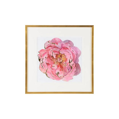 Blossomed Peony Golden Framed Artwork-Framed Wall Art-Chelsea House-Peony II-LOOMLAN