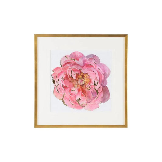 Blossomed Peony Golden Framed Artwork-Framed Wall Art-Chelsea House-Peony II-LOOMLAN