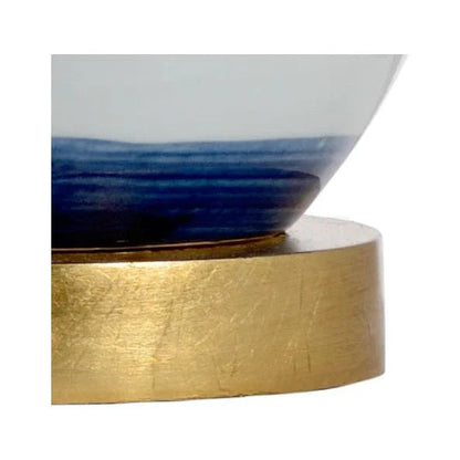 Blue And White Swirl Gold - Tone Finial Table Lamp - LOOMLAN - Chelsea House - Table Lamps